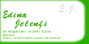 edina jelenfi business card